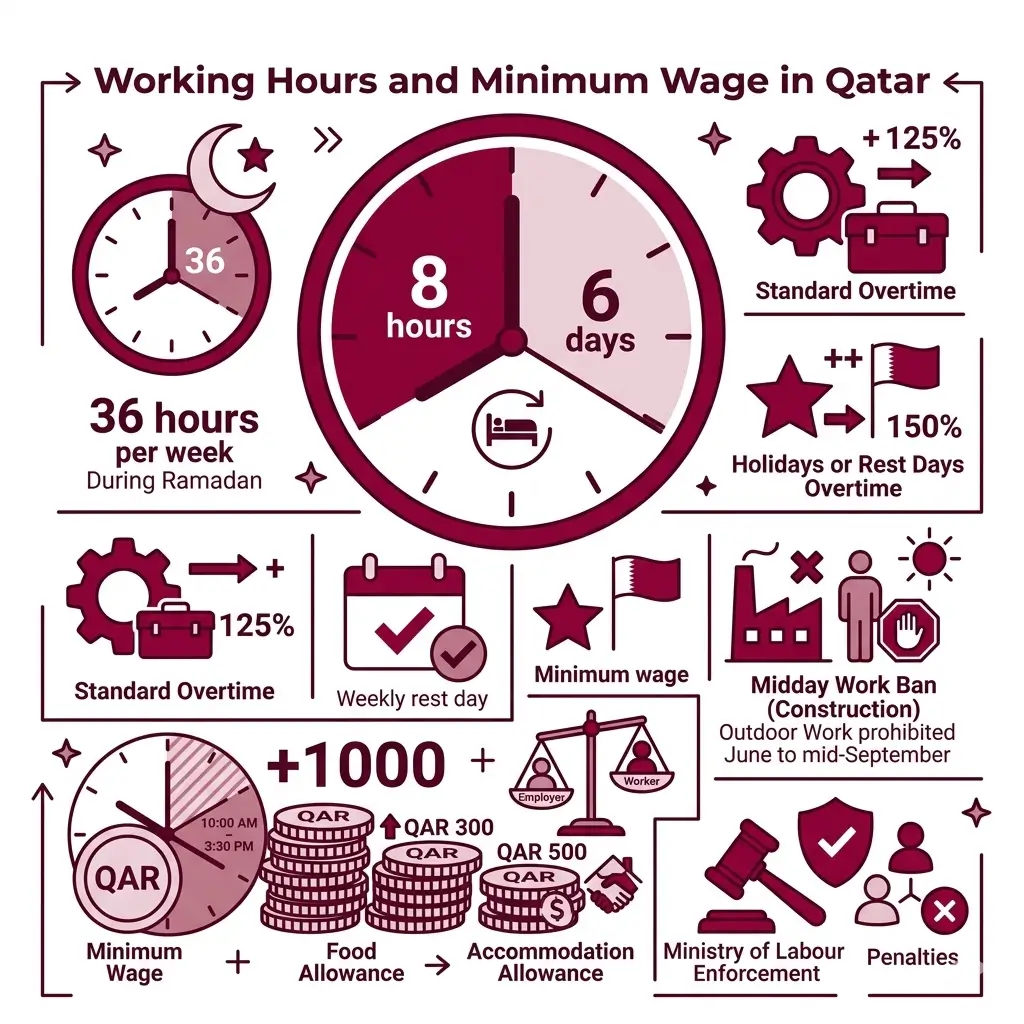 Working Hours and Minimum Wage in Qatar