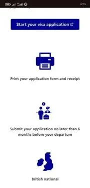 start your visa application