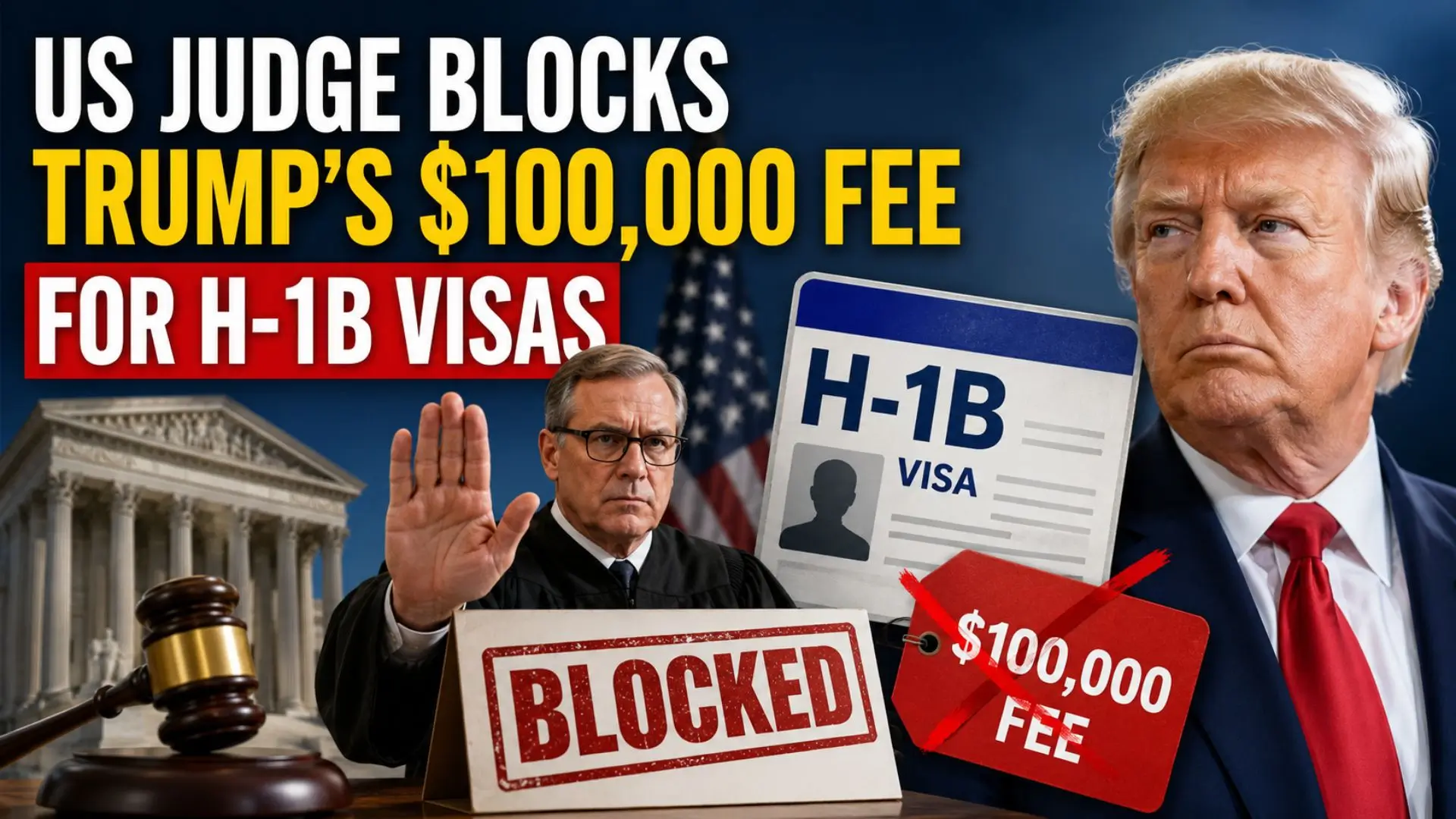 US Judge Blocks Trump's $100,000 Fee for H-1B Visas